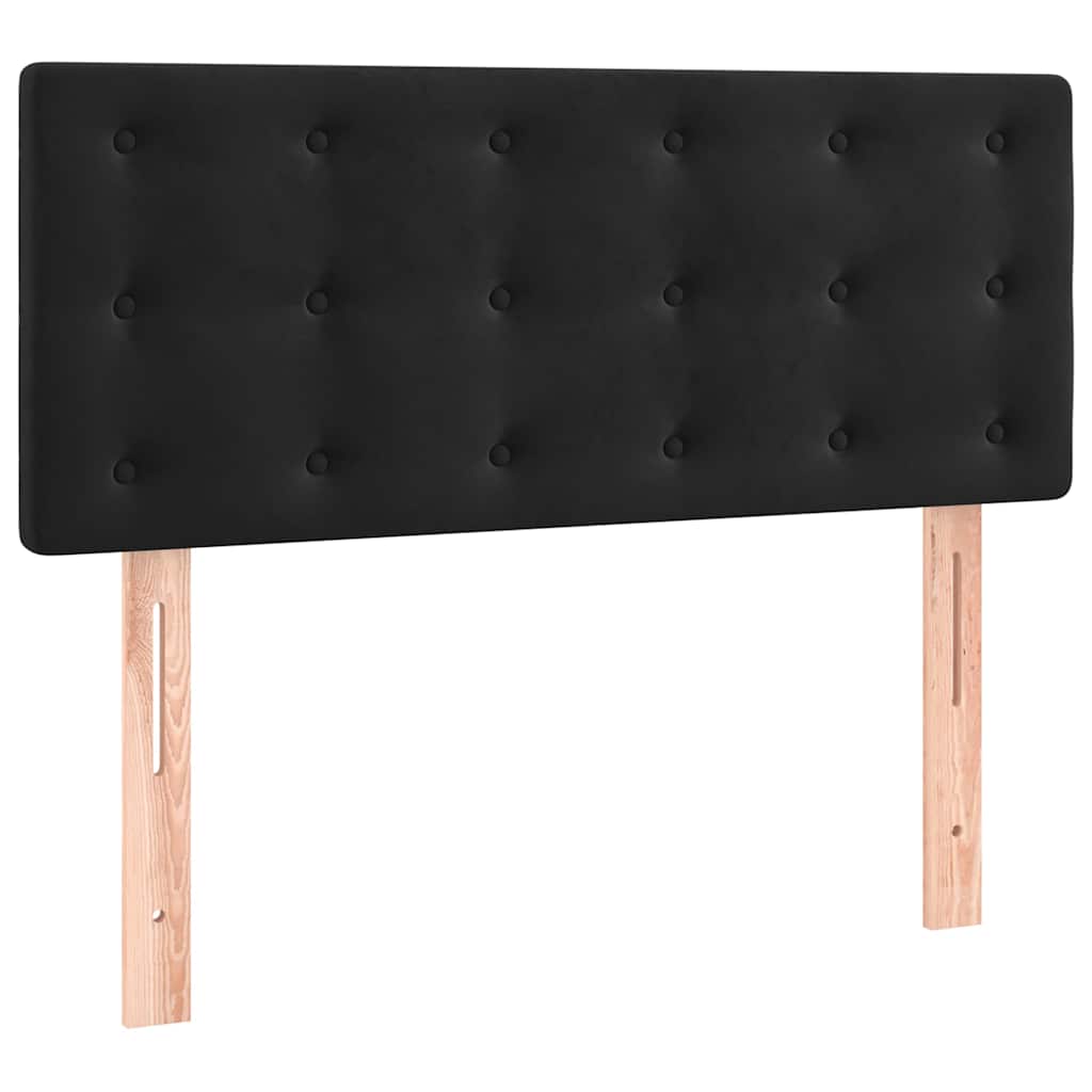 Krevet box spring s madracem LED crni 120 x 190 cm baršunasti