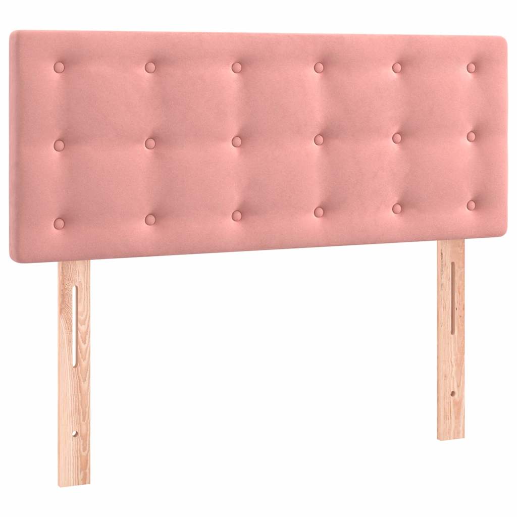 Krevet box spring s madracem LED ružičasti 120x190cm baršunasti