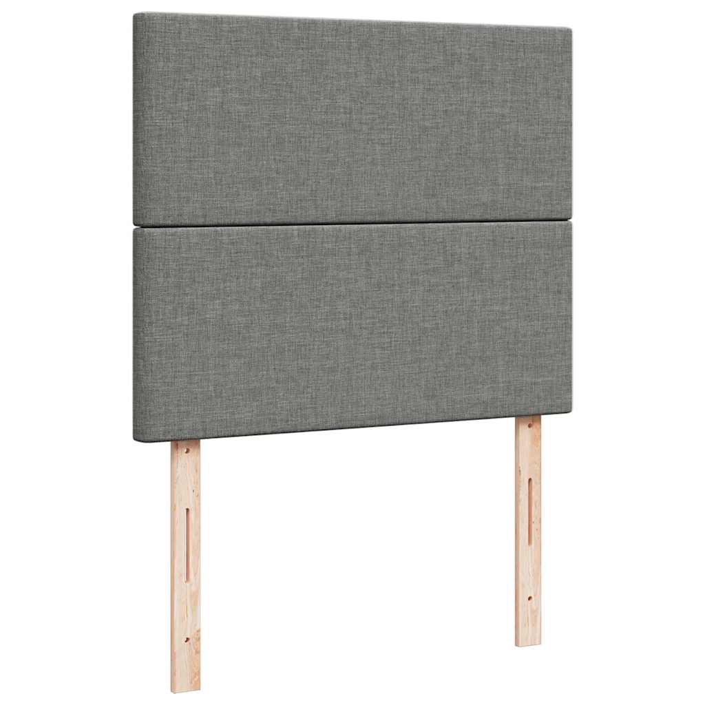 Krevet box spring s madracem LED tamnosivi 120 x 190 cm tkanina