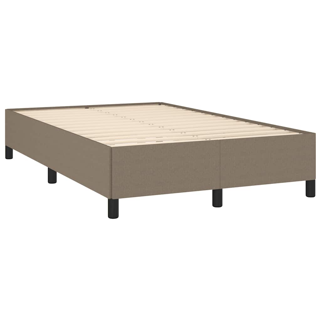 Krevet s oprugama i madracem LED smeđesivi 120x190cm od tkanine