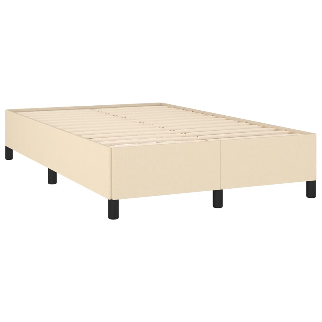 Krevet s oprugama i madracem LED krem 120 x 190 cm od tkanine