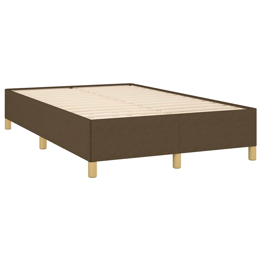 Krevet s oprugama i madracem LED tamnosmeđi 120x190 cm tkanina