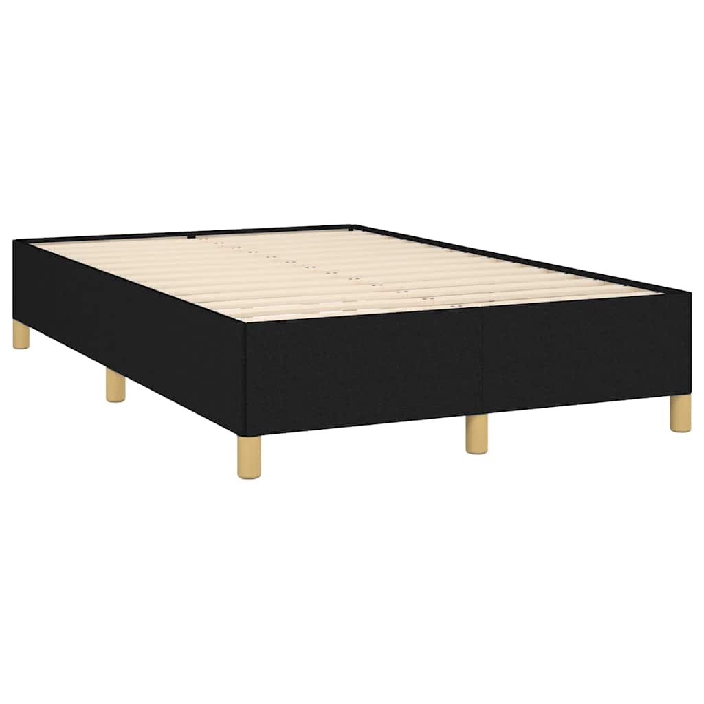 Krevet box spring s madracem LED crni 120 x 190 cm od tkanine
