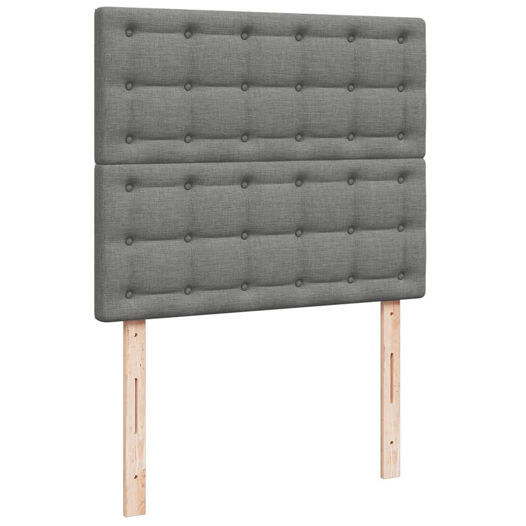 Krevet box spring s madracem LED tamnosivi 120 x 190 cm tkanina