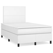 Krevet box spring s madracem LED bijeli 120x190 cm umjetna koža