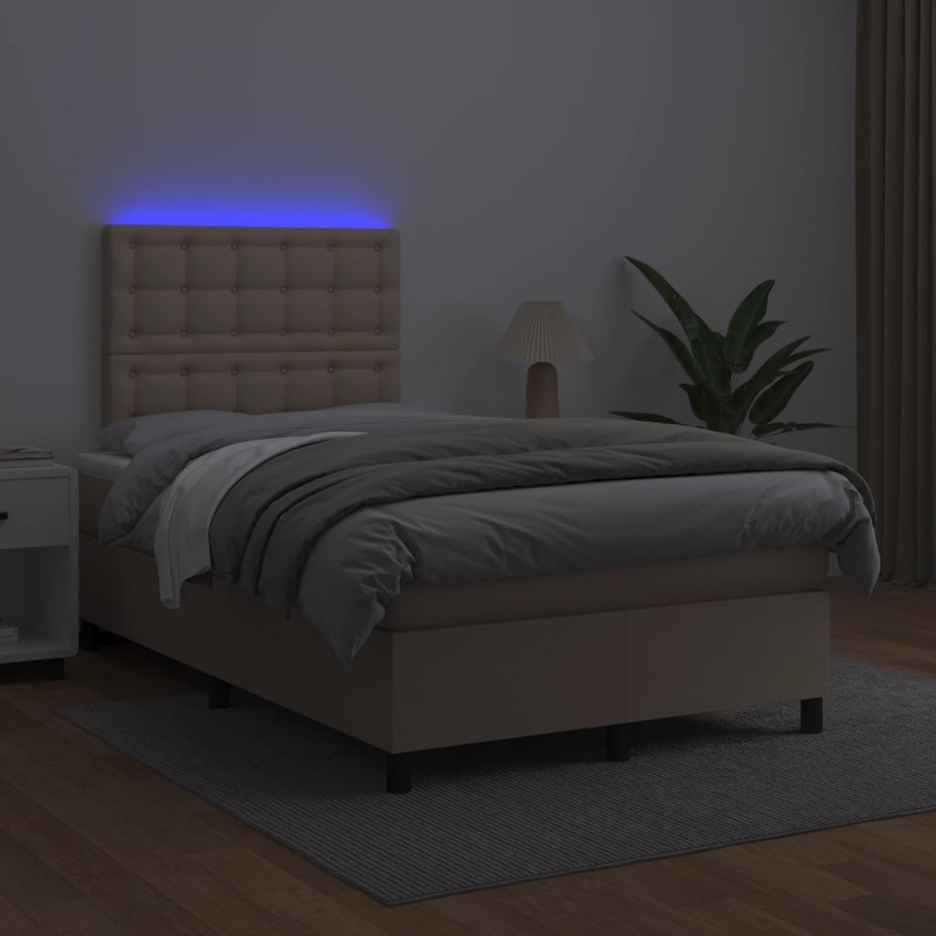 Krevet s oprugama i madracem LED 120x190 cm umjetna koža