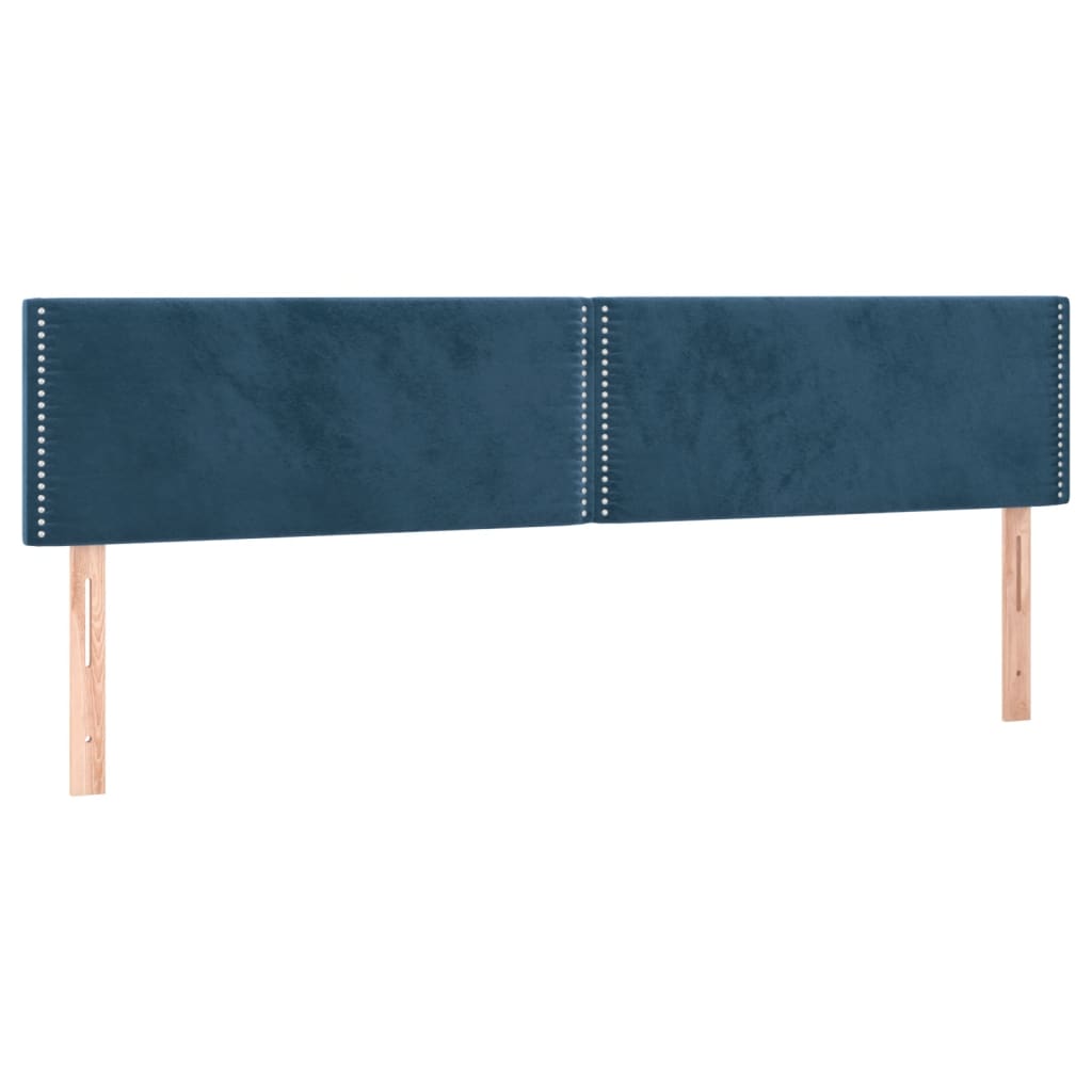 Krevet s oprugama i madracem LED tamnoplavi 120 x 190 cm baršun