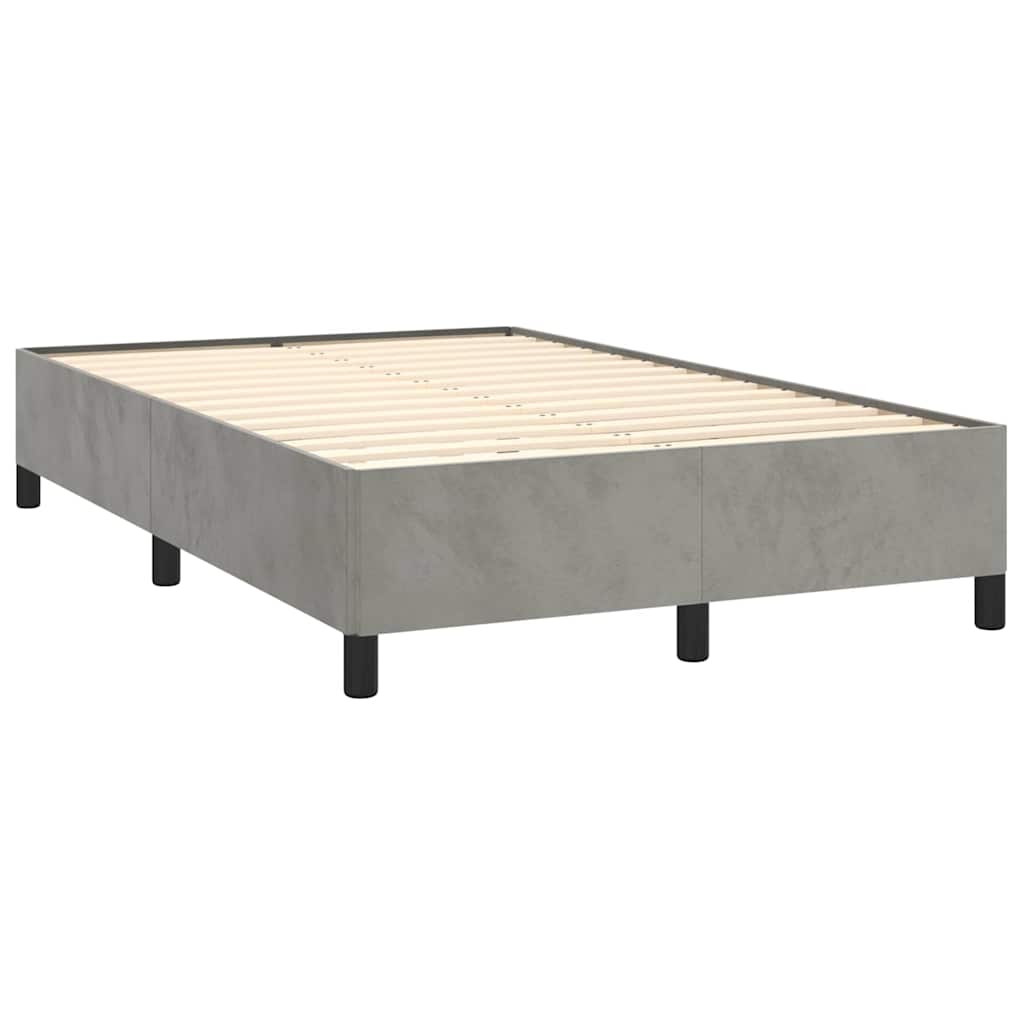 Krevet box spring s madracem LED svjetlosivi 120x190 cm tkanina