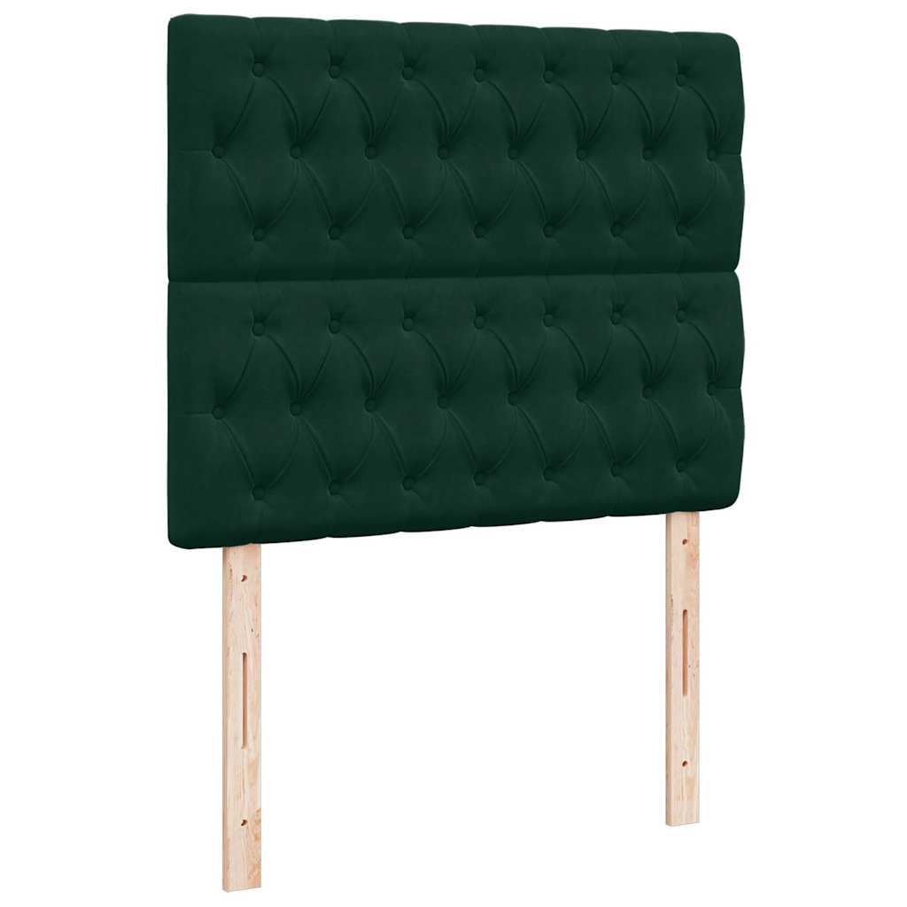 Krevet s oprugama i madracem LED tamnozelenim 120x190 cm baršun