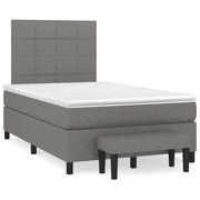 Krevet box spring s madracem tamnosivi 120 x 190 cm tkanina