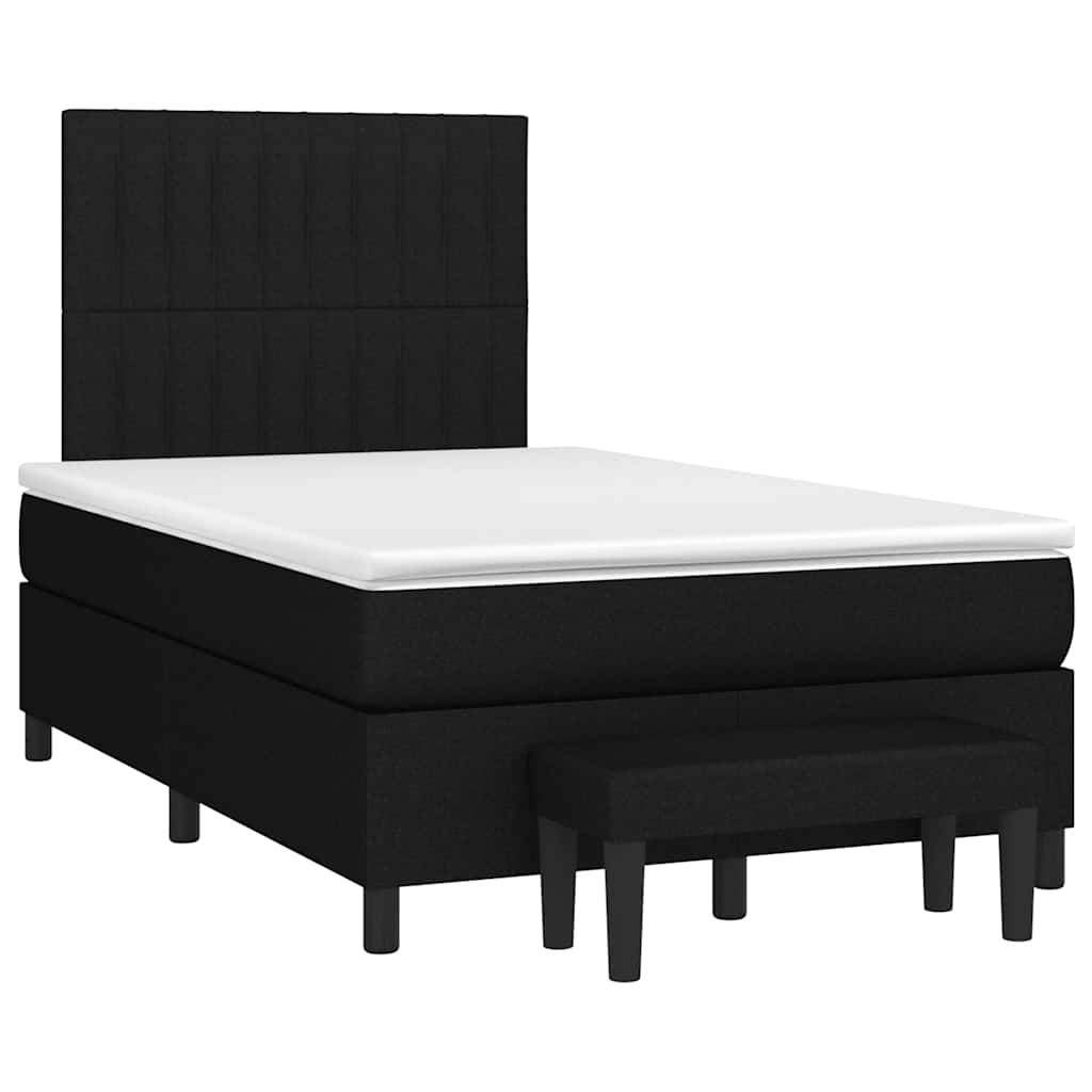 Krevet box spring s madracem crni 120 x 190 cm od tkanine