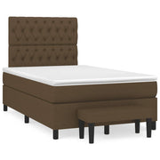 Krevet box spring s madracem tamnosmeđi 120 x 190 cm od tkanine