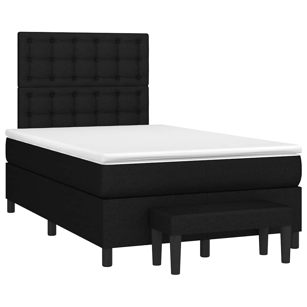 Krevet box spring s madracem crni 120 x 190 cm od tkanine