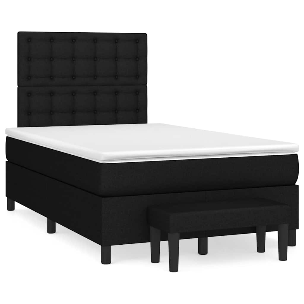 Krevet box spring s madracem crni 120 x 190 cm od tkanine