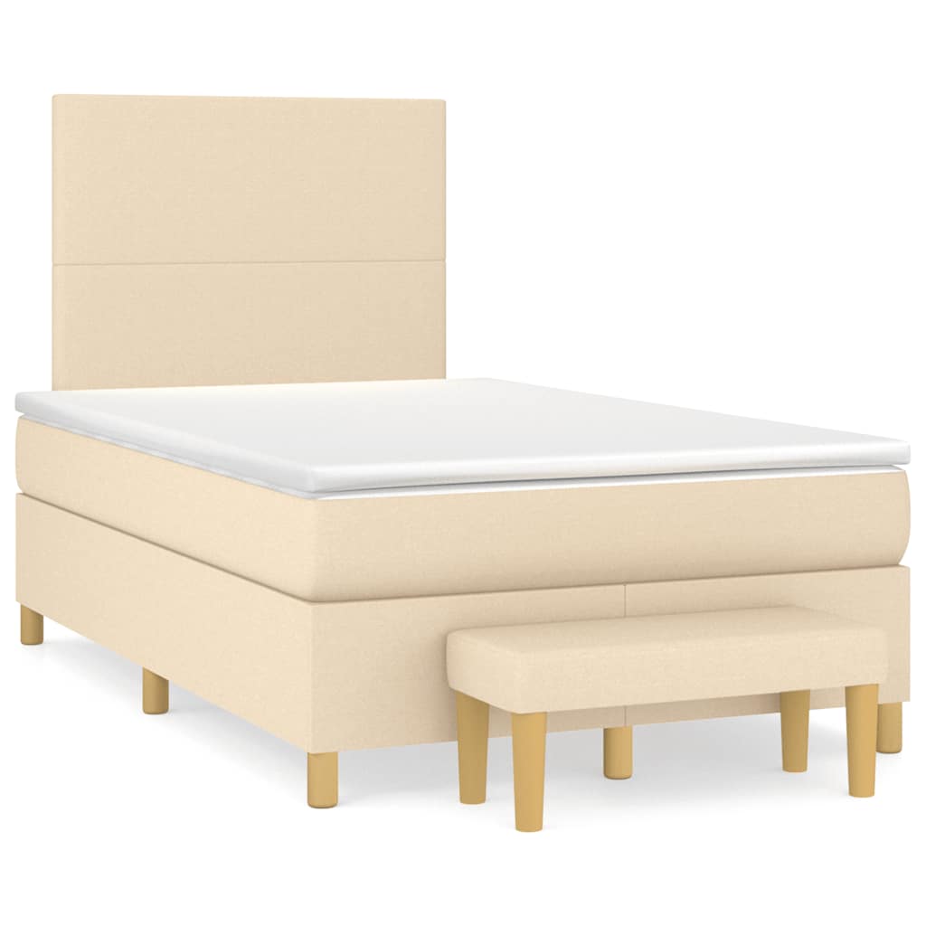 Krevet box spring s madracem krem 120 x 190 cm od tkanine