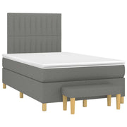 Krevet box spring s madracem tamnosivi 120 x 190 cm tkanina