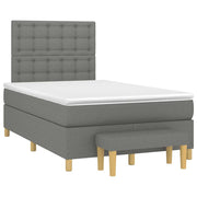 Krevet box spring s madracem tamnosivi 120 x 190 cm tkanina