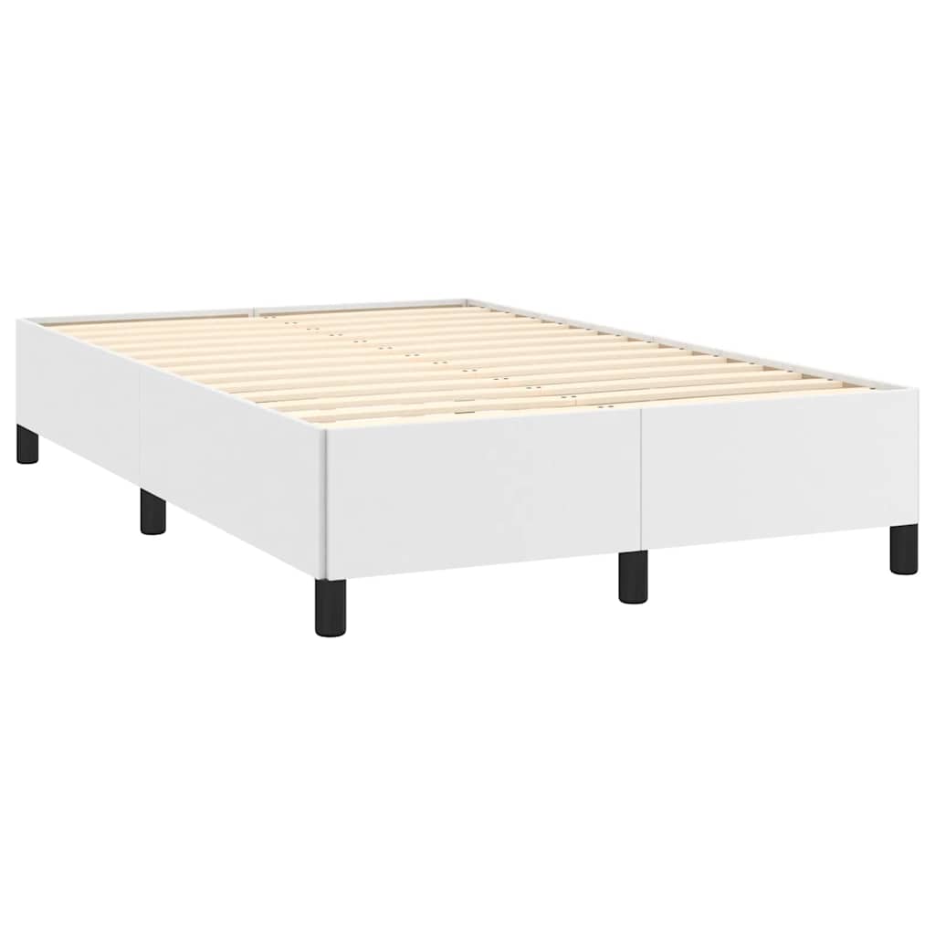 Krevet box spring s madracem bijeli 120x190 cm od umjetne kože