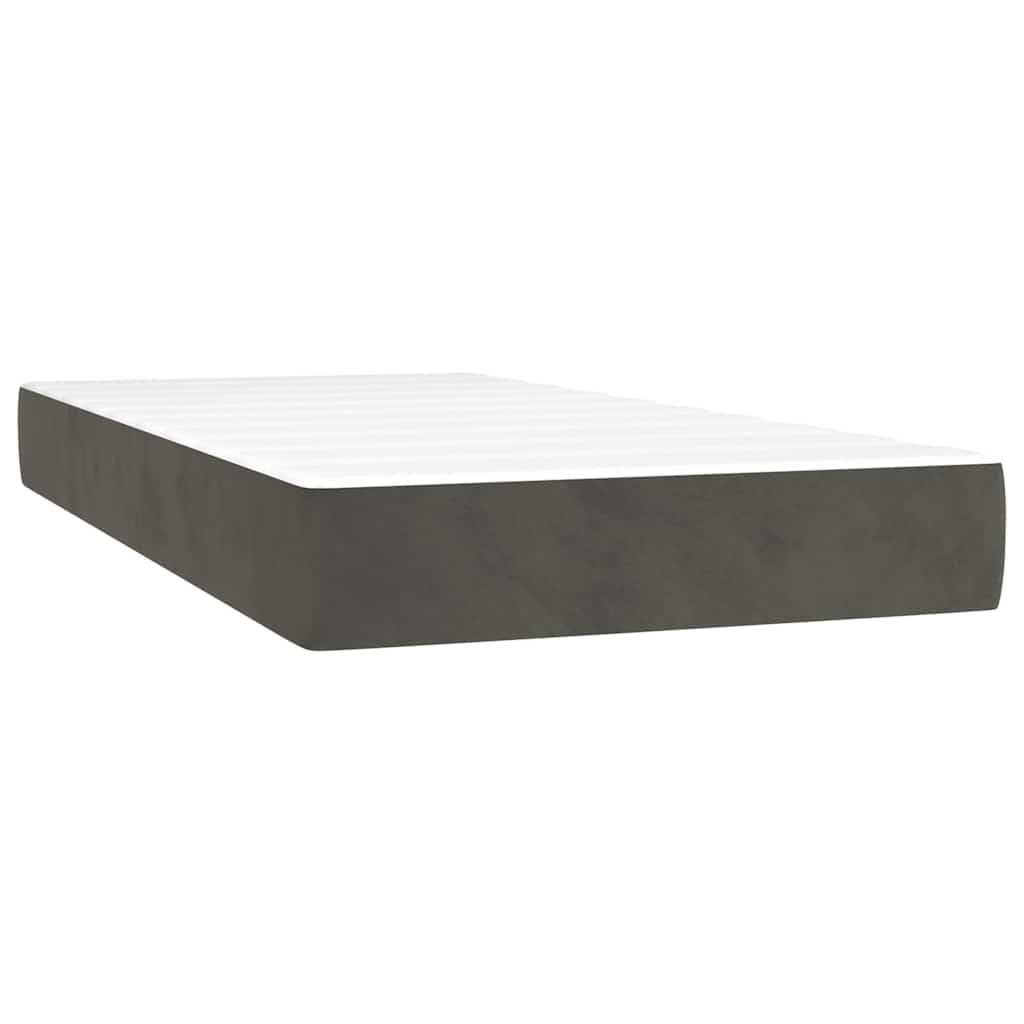 Krevet box spring s madracem tamnosivi 120 x 190 cm baršun