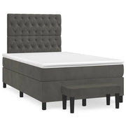 Krevet box spring s madracem tamnosivi 120 x 190 cm baršun