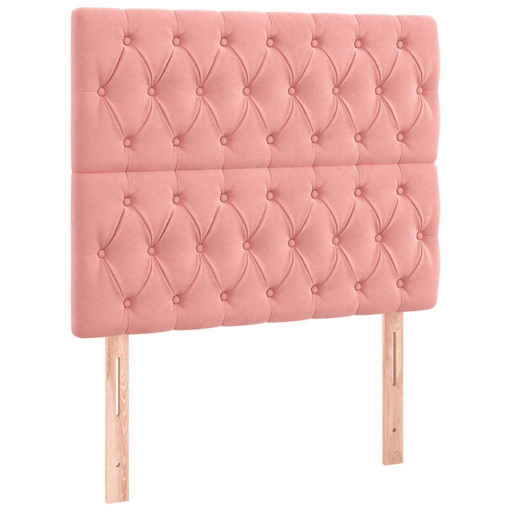 Krevet s oprugama i madracem ružičasti 120 x 190 cm baršunasti