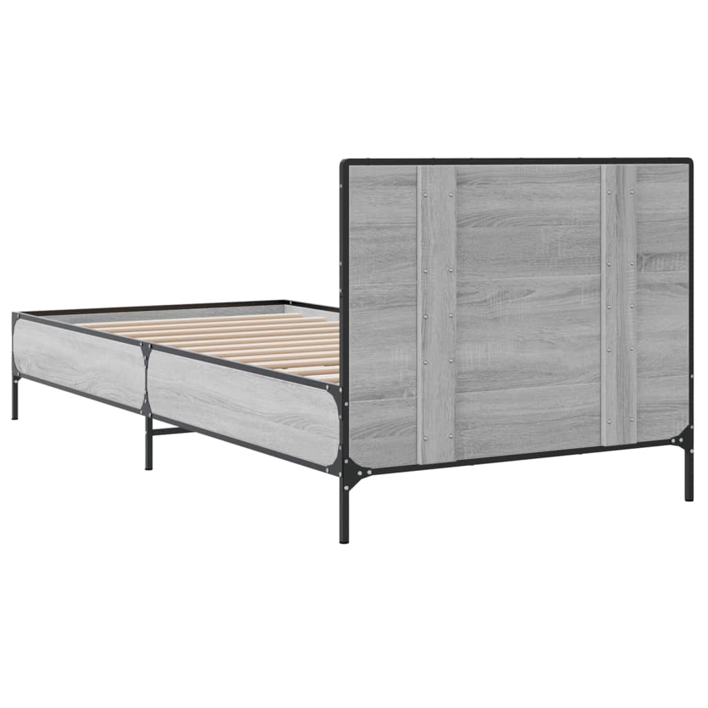Okvir za krevet boja hrasta 90x200 cm konstruirano drvo i metal