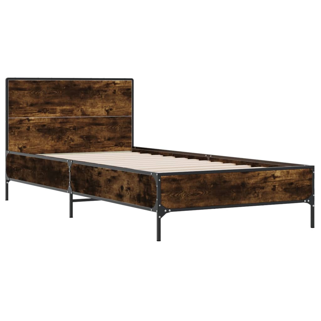 Okvir za krevet boja hrasta 120x200cm konstruirano drvo i metal