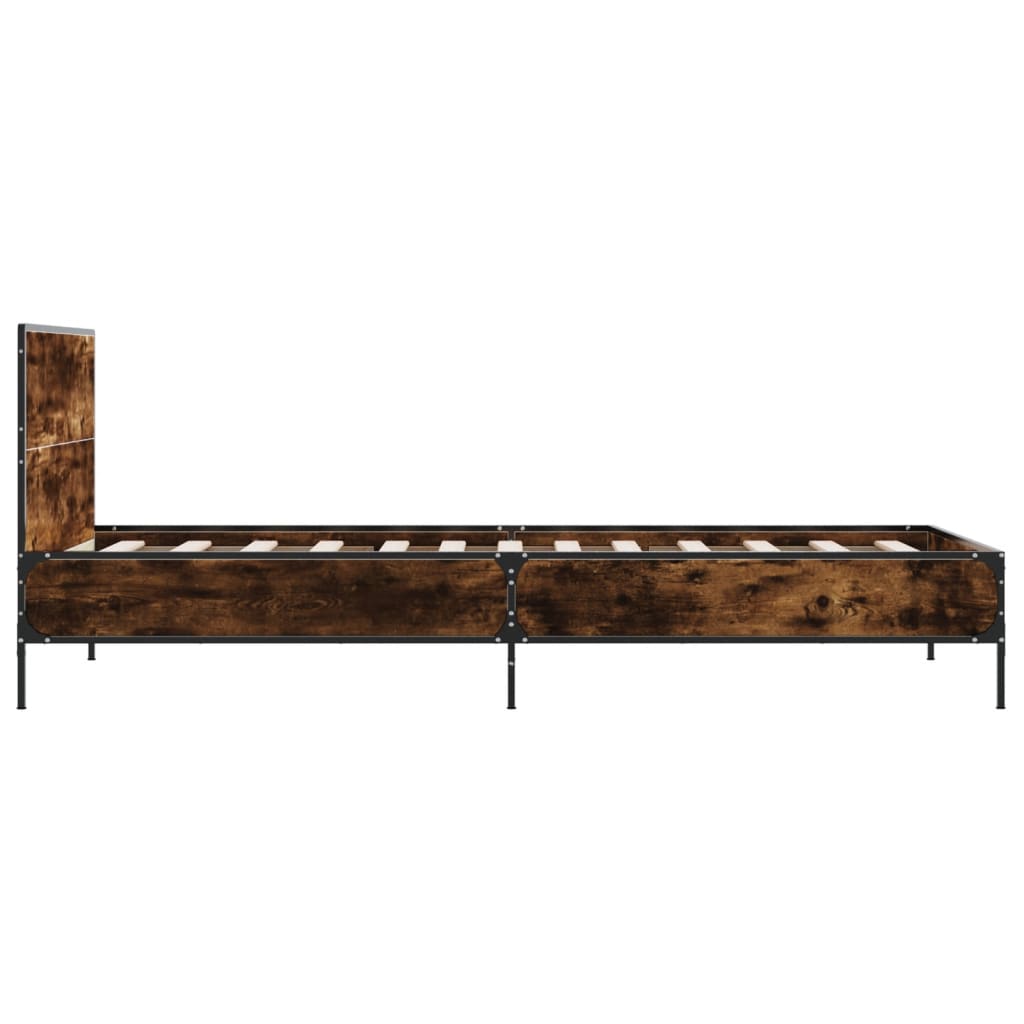 Okvir kreveta boja hrasta 75 x 190 cm konstruirano drvo i metal