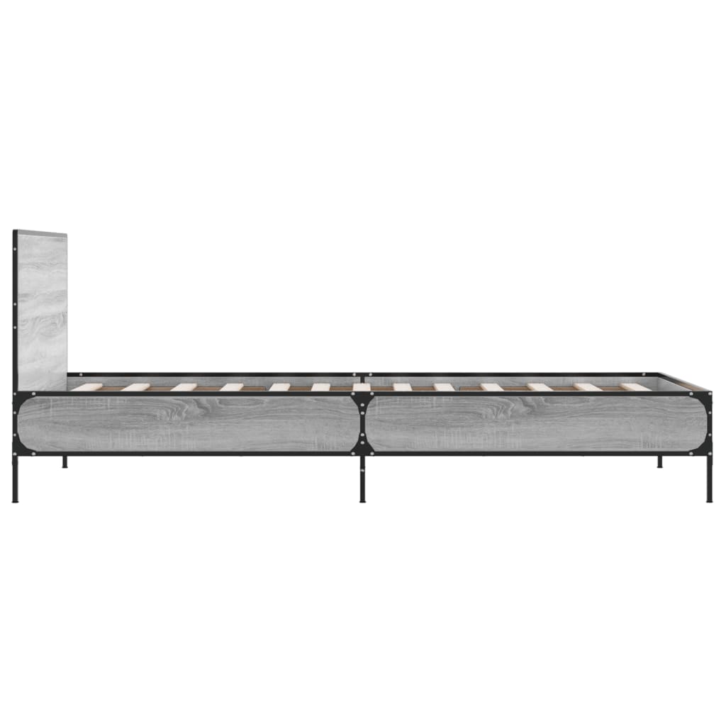 Okvir za krevet boja hrasta 75x190 cm konstruirano drvo i metal