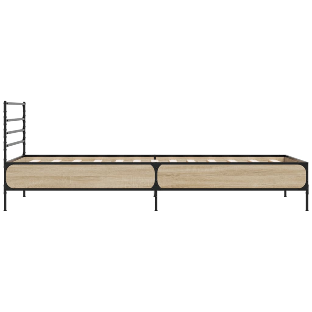 Okvir za krevet boja hrasta 90x200 cm konstruirano drvo i metal