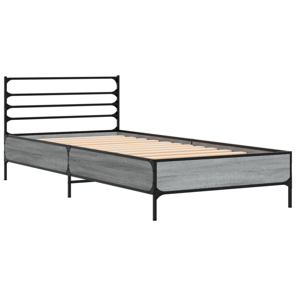 Okvir za krevet boja hrasta 90x200 cm konstruirano drvo i metal