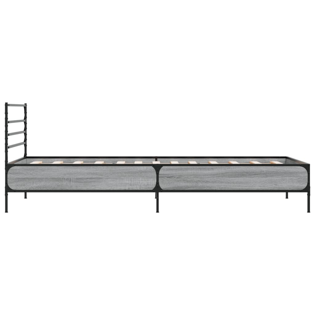 Okvir za krevet boja hrasta 90x200 cm konstruirano drvo i metal