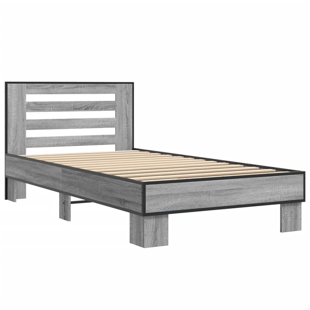 Okvir za krevet boja hrasta 100x200cm konstruirano drvo i metal