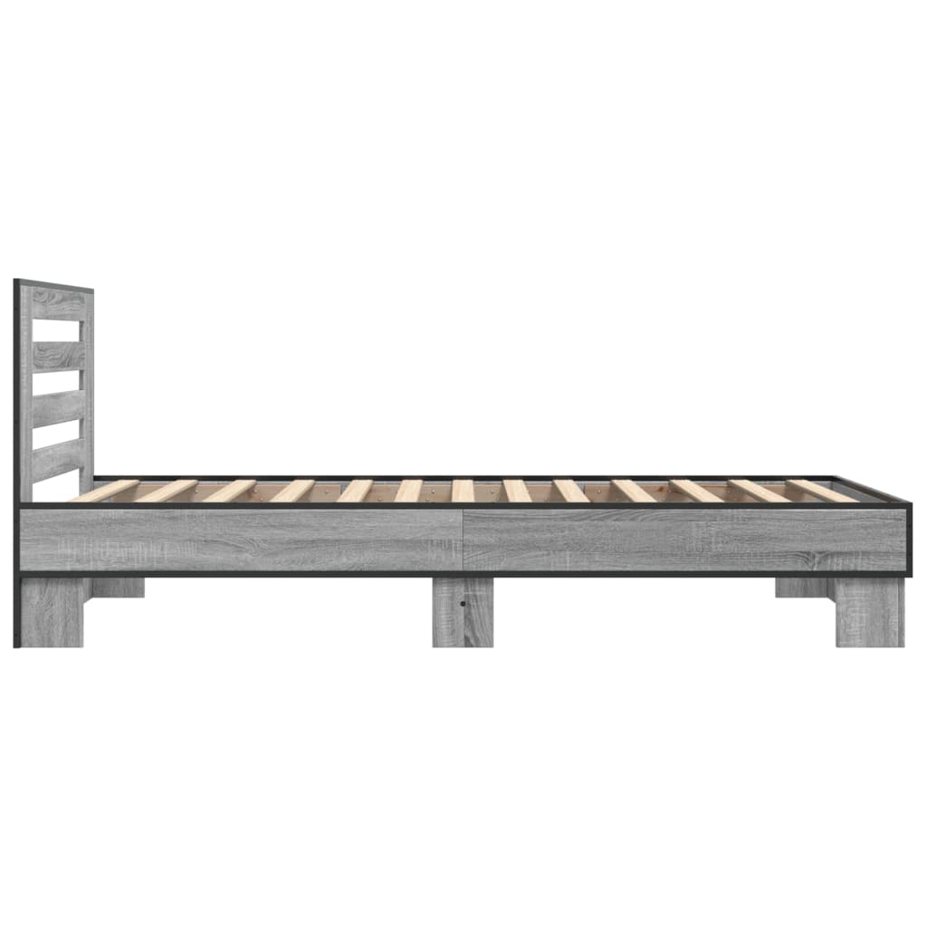 Okvir za krevet boja hrasta 100x200cm konstruirano drvo i metal