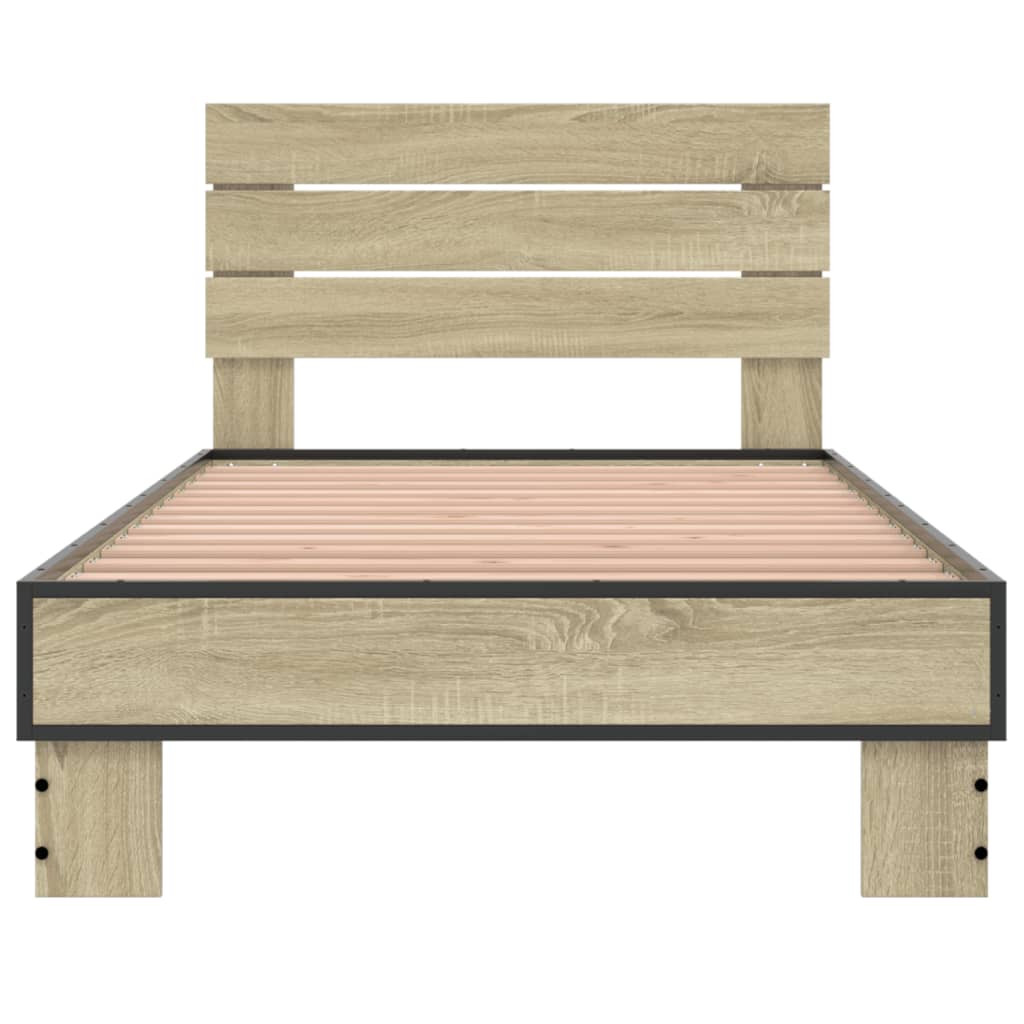 Okvir za krevet boja hrasta 90x190 cm konstruirano drvo i metal