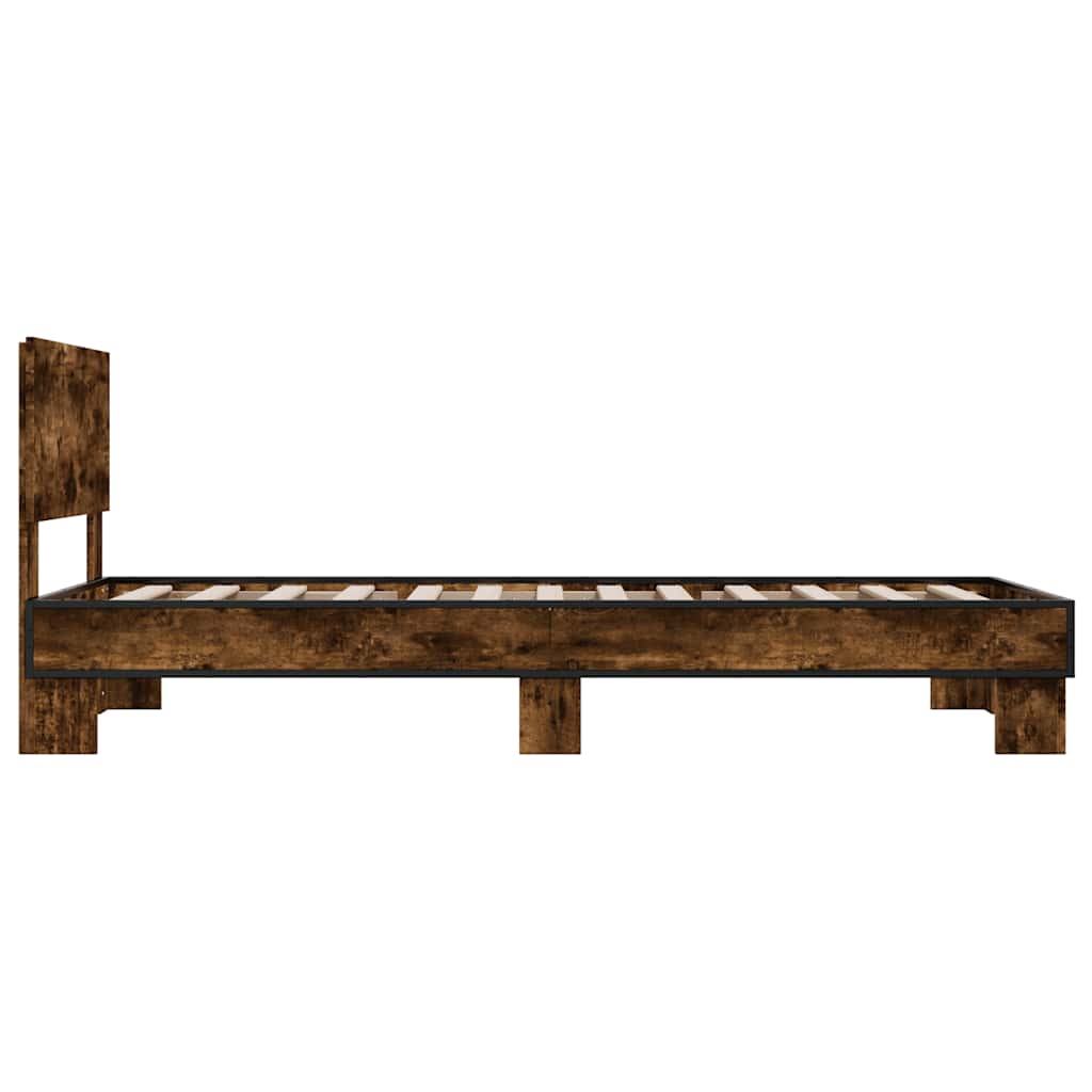 Okvir za krevet boja hrasta 90x200 cm konstruirano drvo i metal
