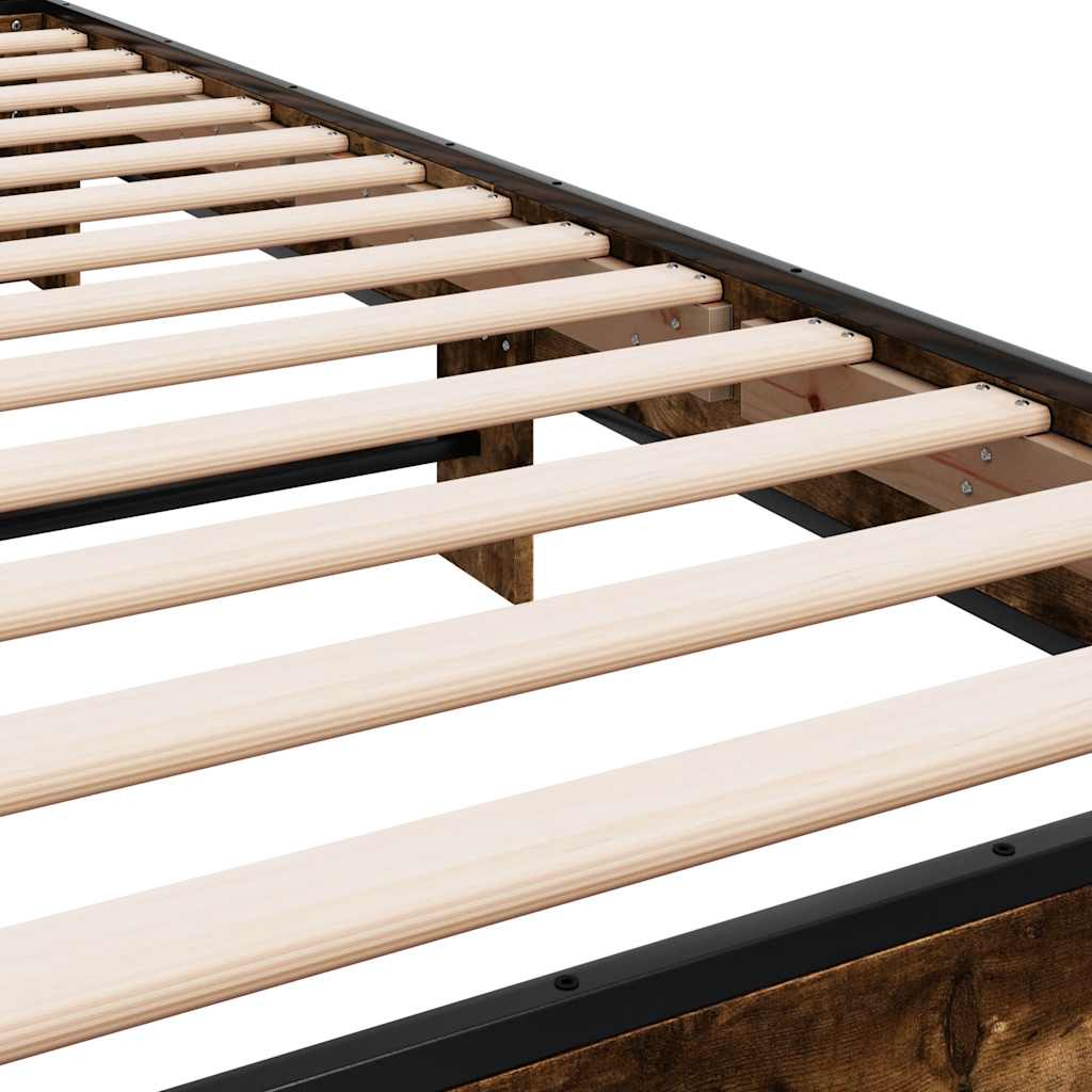 Okvir za krevet boja hrasta 90x200 cm konstruirano drvo i metal