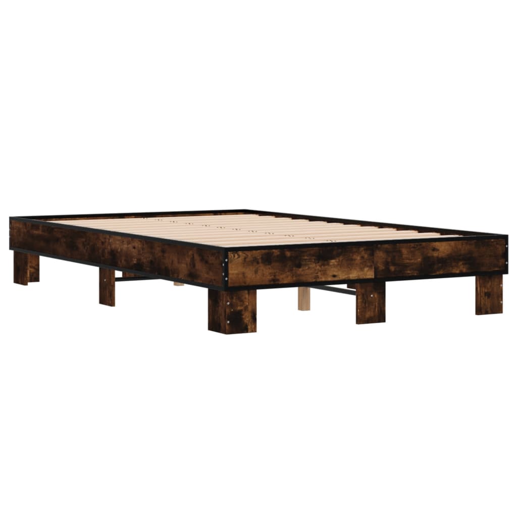 Okvir kreveta boja hrasta 140x200 cm konstruirano drvo i metal