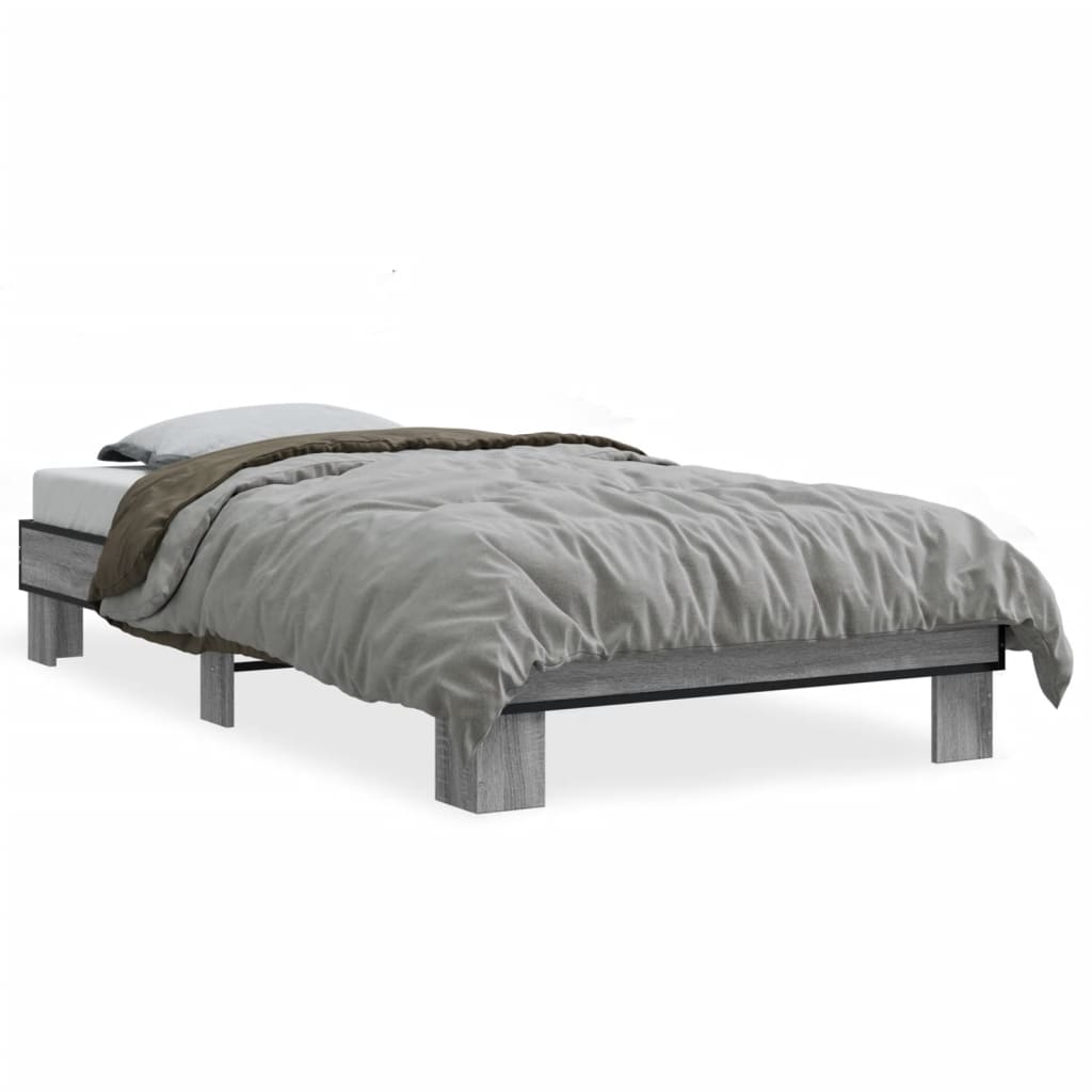 Okvir za krevet boja hrasta 100x200cm konstruirano drvo i metal