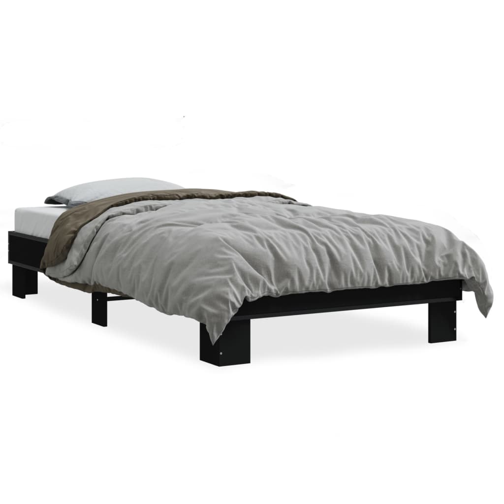Okvir za krevet crni 75 x 190 cm od konstruiranog drva