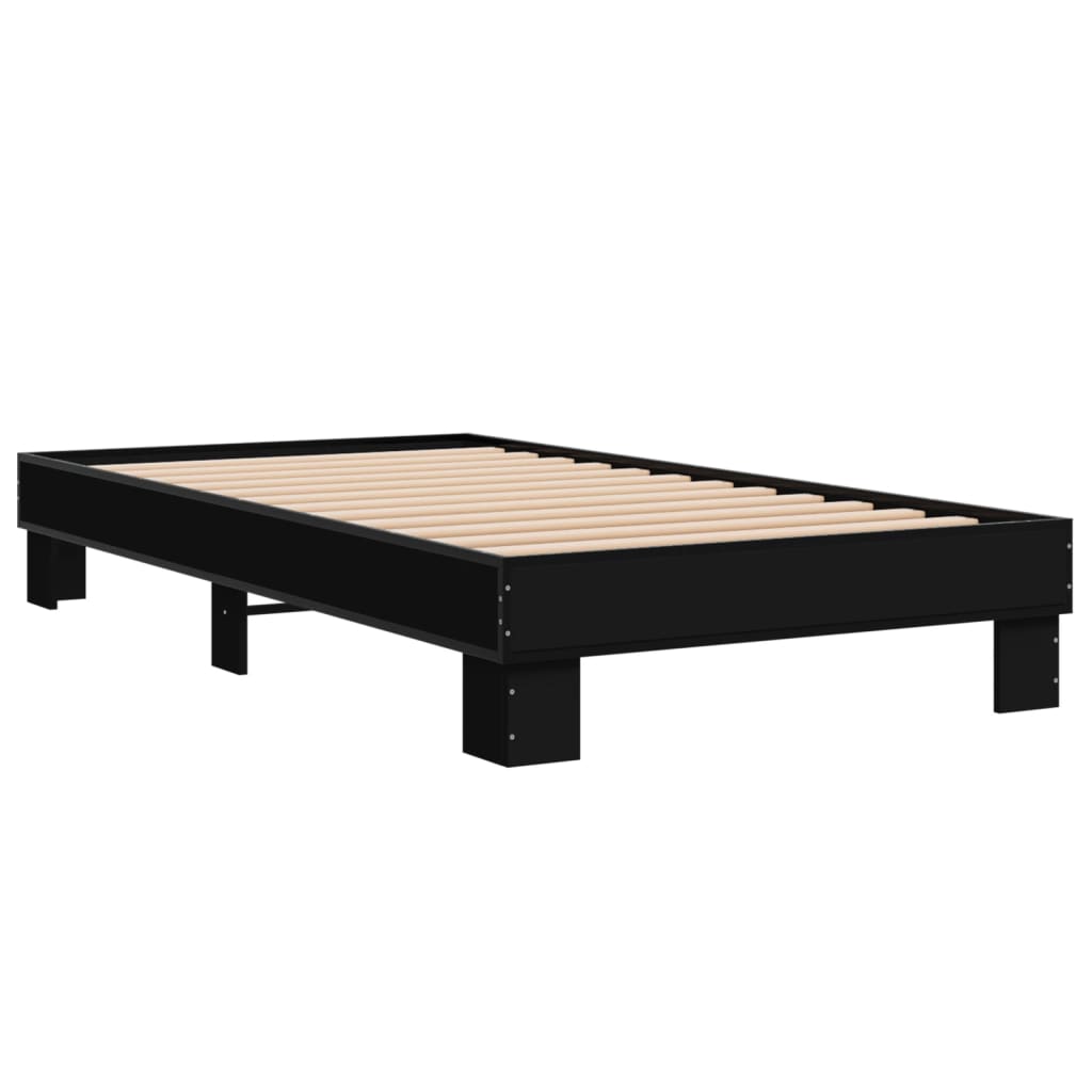 Okvir za krevet crni 75 x 190 cm od konstruiranog drva