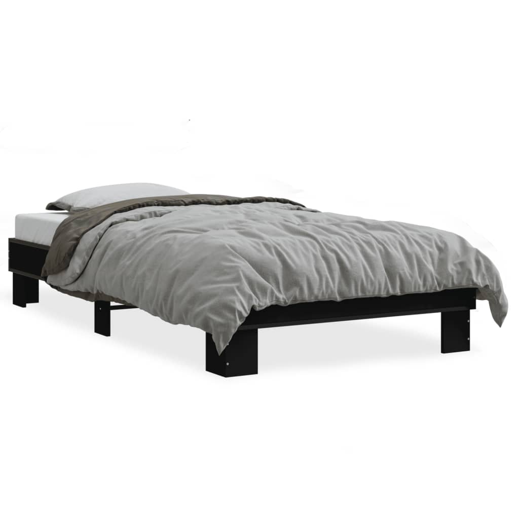 Okvir za krevet crni 90 x 190 cm od konstruiranog drva
