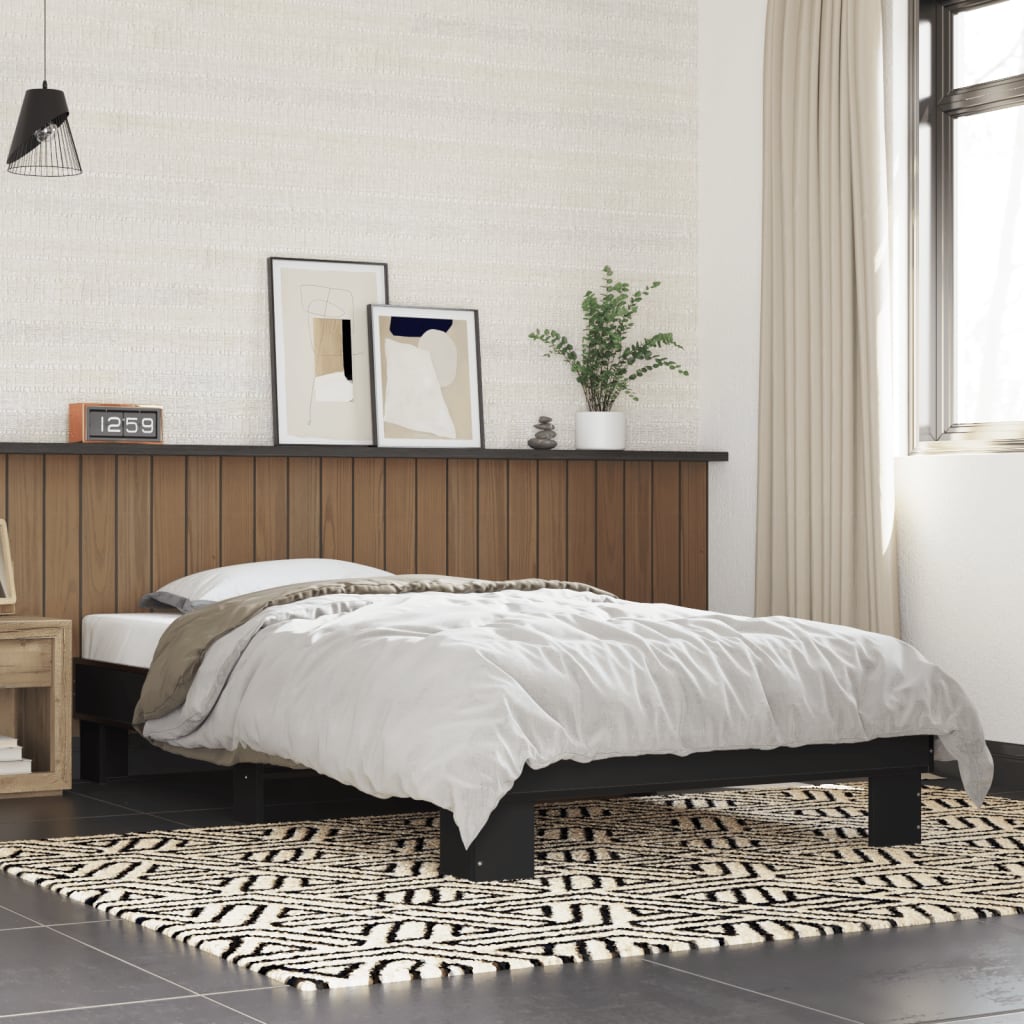 Okvir za krevet crni 90 x 190 cm od konstruiranog drva