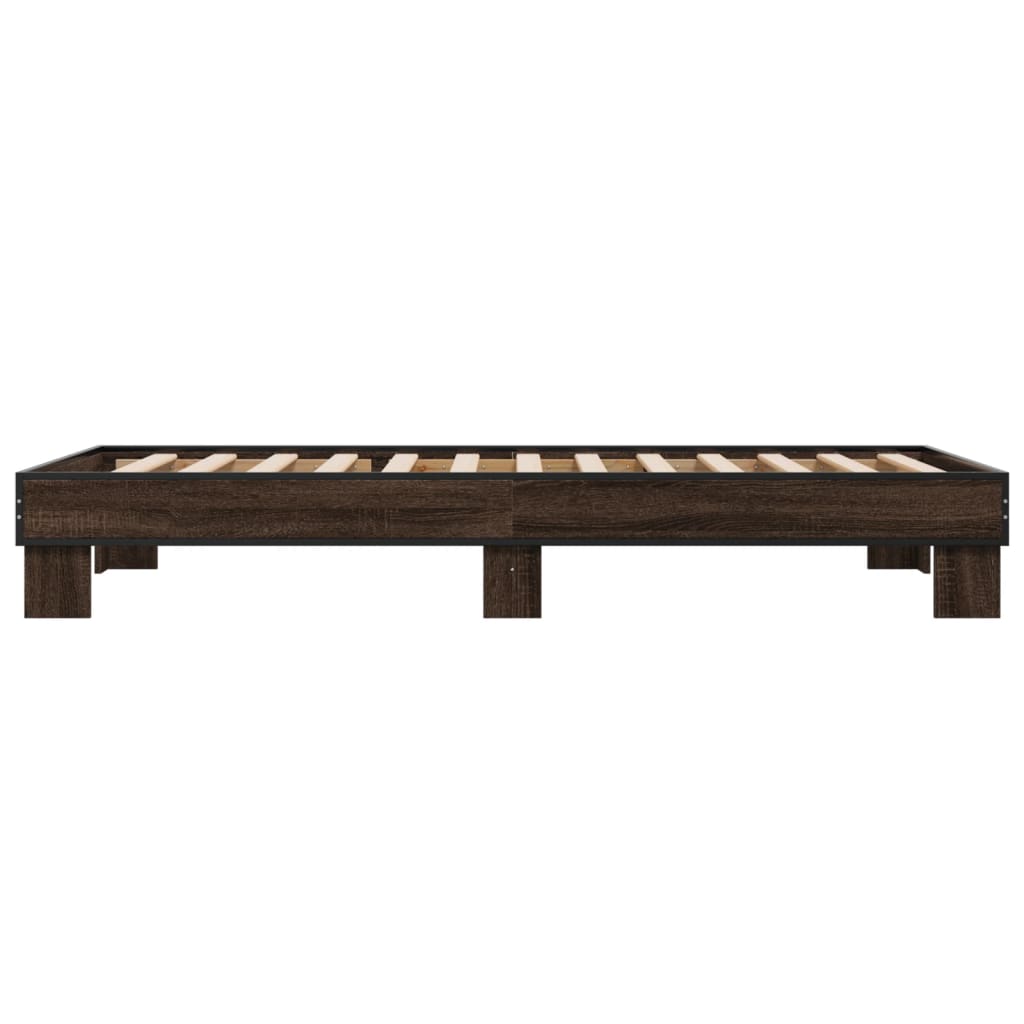 Okvir za krevet smeđi hrast 90x190 cm konstruirano drvo i metal