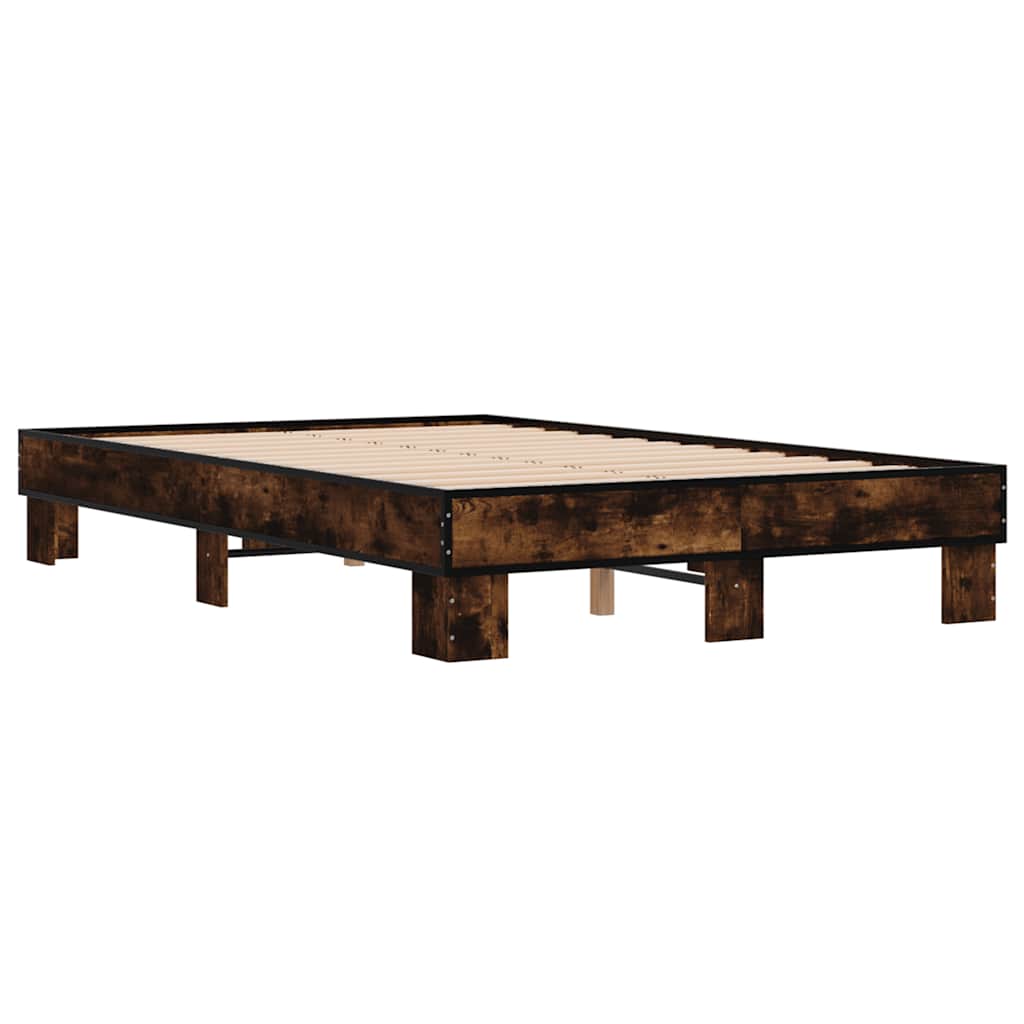 Okvir kreveta boja hrasta 140x190 cm konstruirano drvo i metal