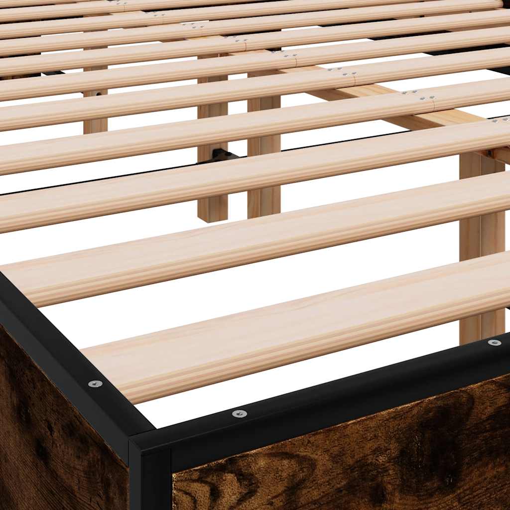 Okvir kreveta boja hrasta 140x190 cm konstruirano drvo i metal
