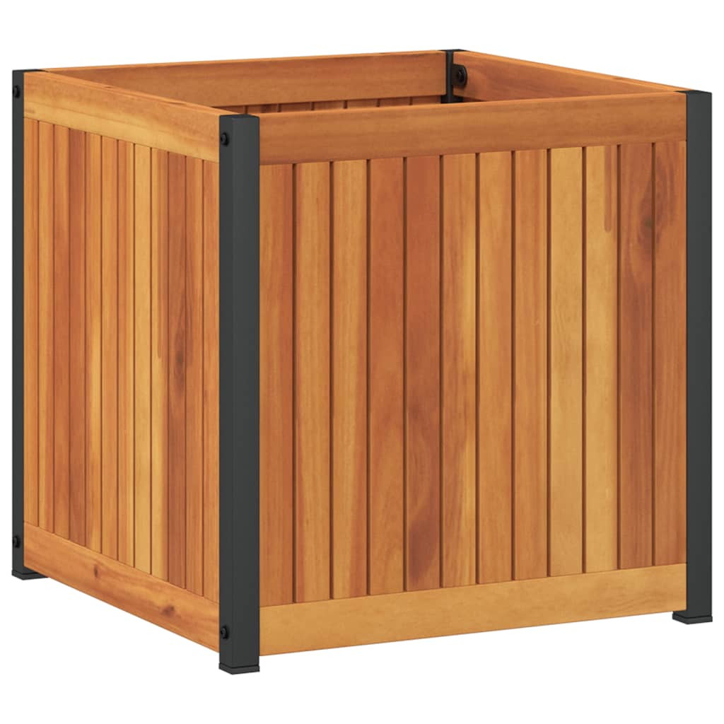Vrtna sadilica 45 x 45 x 44 cm masivno bagremovo drvo i čelik