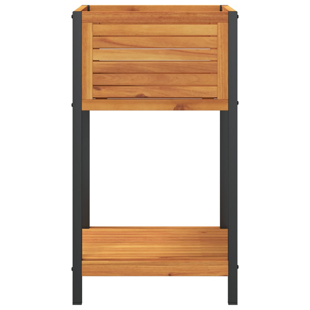Vrtna sadilica s policom 45 x 45 x 80 cm masivno drvo i čelik