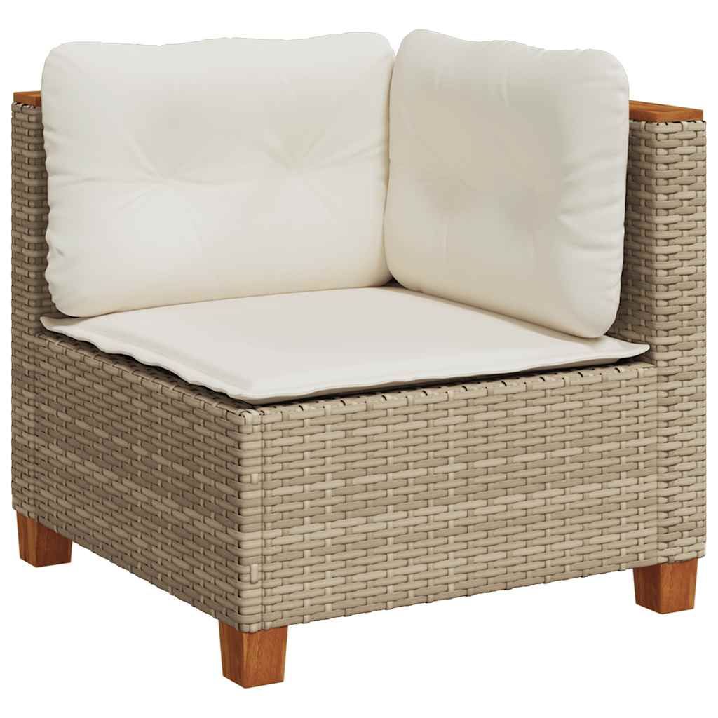 5-dijelni vrtni set sofa s jastucima bež od poliratana 55 x 55 x 36 cm