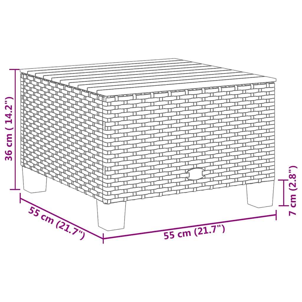 5-dijelni vrtni set sofa s jastucima bež od poliratana 55 x 55 x 36 cm